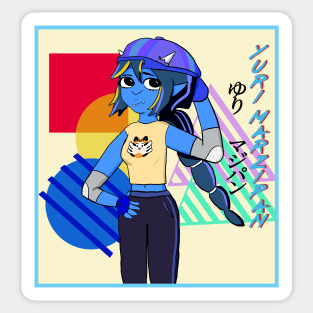 Yuri Marzipan the Oni - Cool Gal (blue scheme w/ streaks) Sticker